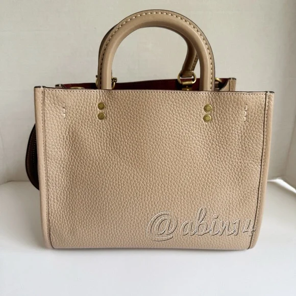 Exclusive Coach Rogue 25 Leather Top Handle Satchel Handbag in Color Taupe - Picture 2 of 16